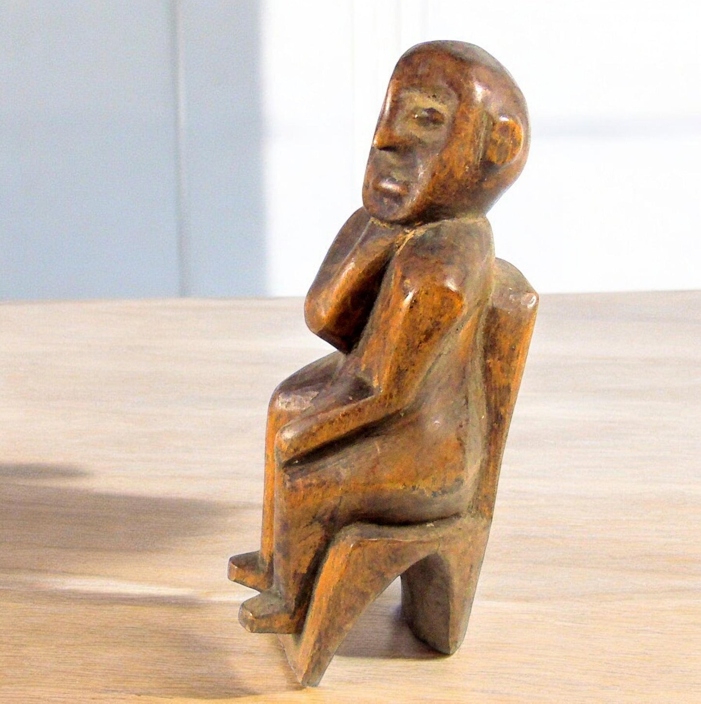 Old Ethiopian Konso Waka Grave Carving. Vintage African Wooden Statue - Authentic Antique African Statue - Ethiopian Konso Waka Grave Figure