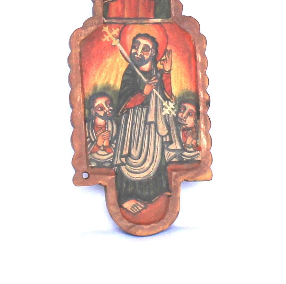 Ethiopian Christian icon, beautifully painted hand carved wooden icon cross. Ethiopian cross, Ethiopian art, Ethiopian icon