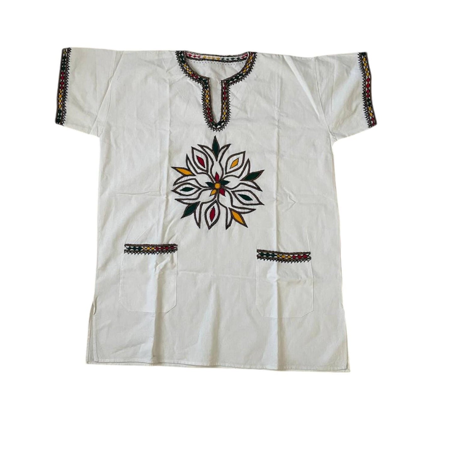 Large Ethiopian Traditional Hand-woven Shirt 100% Hand Woven Cotton/Embroidery. Ethiopian dress, African clothe, Ethiopia Traditional shirt.