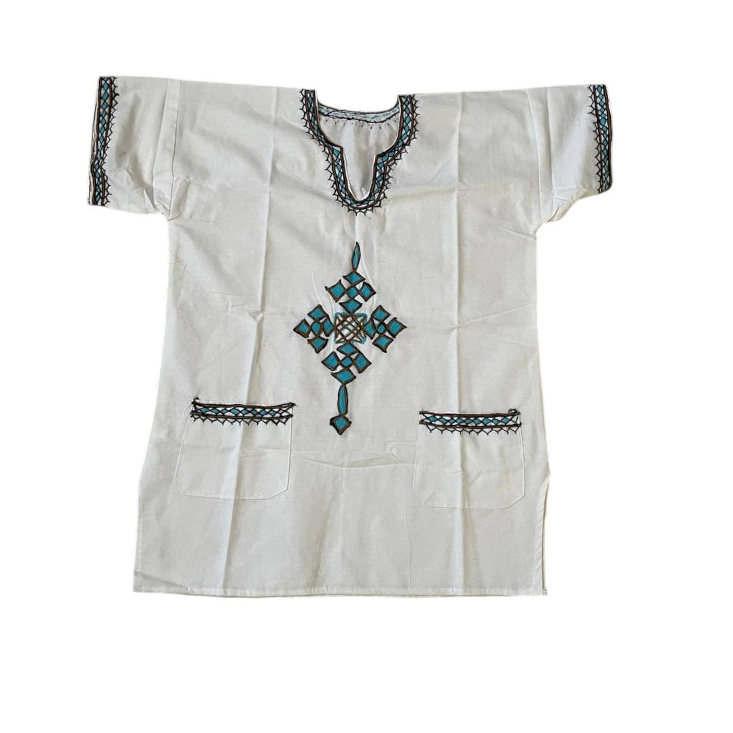 Ethiopian T-Shirt . Hand Embroidered Traditional Ethiopian Cotton T-shirt. Ethiopian dress, African clothe, Traditional shirt, Ethiopian