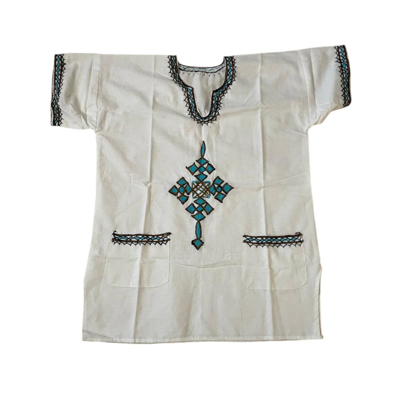 Ethiopian T-Shirt . Hand Embroidered Traditional Ethiopian Cotton T-shirt. Ethiopian dress, African clothe, Traditional shirt, Ethiopian