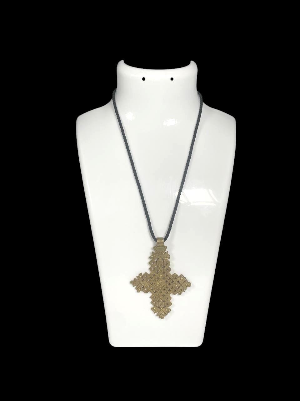 Handmade Ethiopian Orthodox Church Cross Pendant. Ethiopian Cross pendant Pictorial Cross, Ethnic Jewlery, Christian Necklace. Christian art