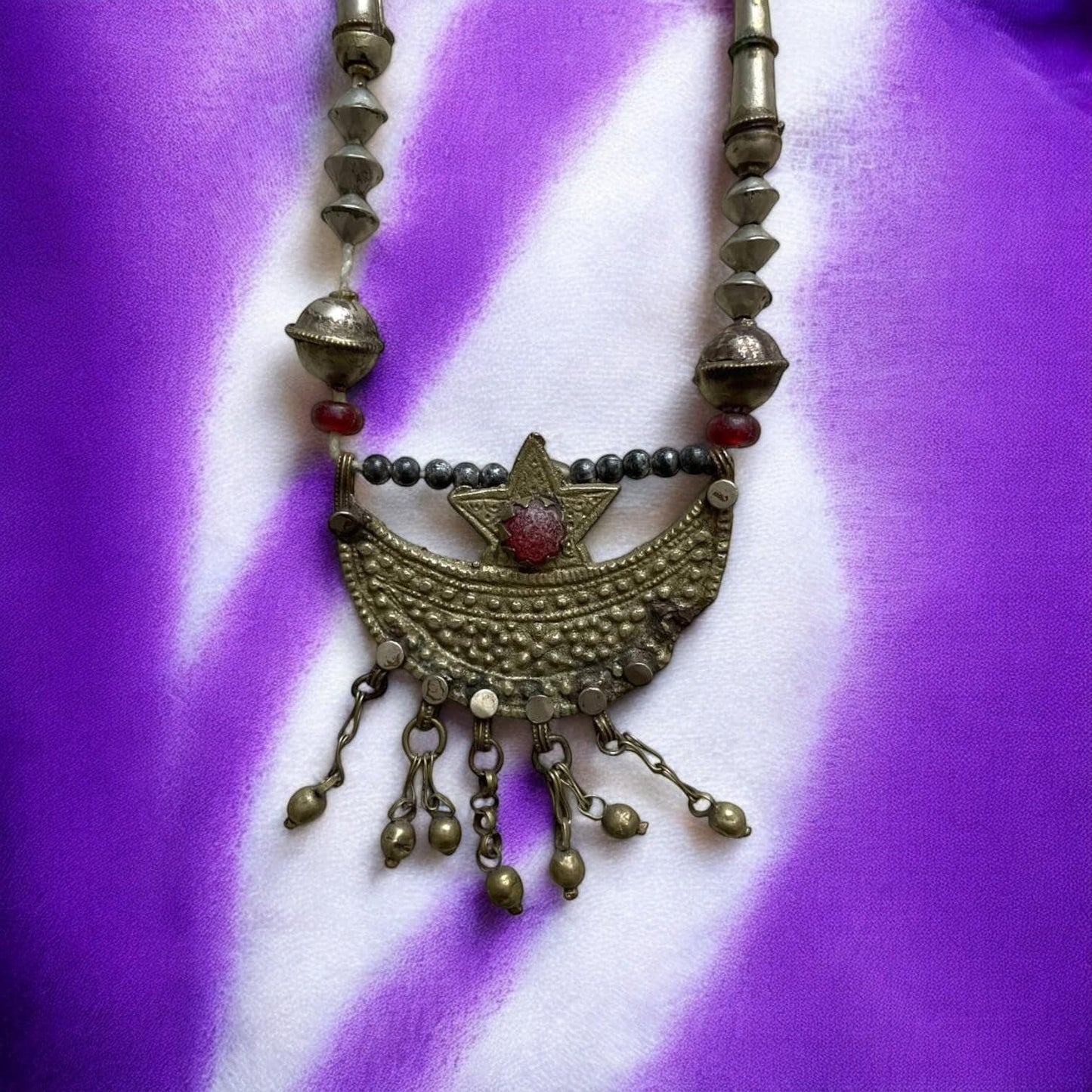 Rare Vintage half-moon Ethiopian Ethnic Harari Necklace. Old jewellery, African Jewlery, Ethnic Necklace, Tribal Jewlery.