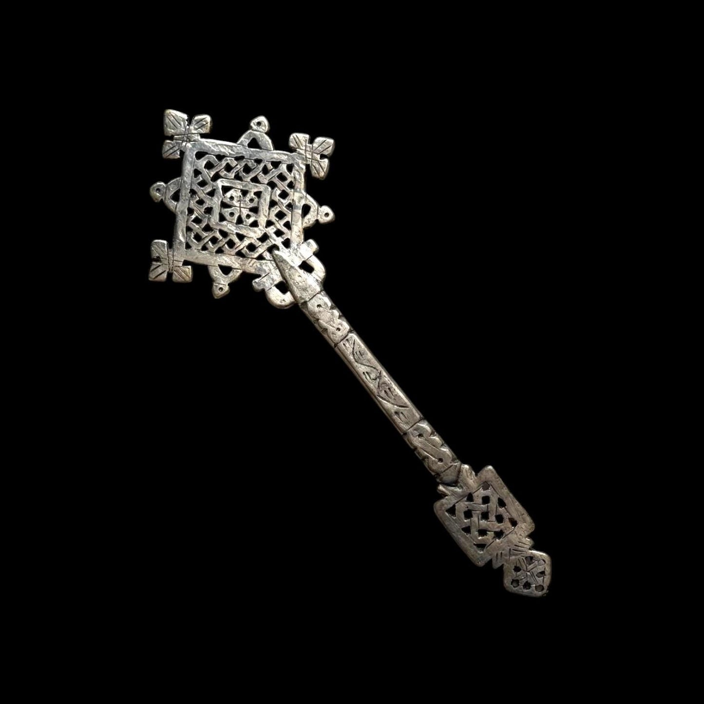 Ethiopian Hand Cross - Intricately Crafted Coptic Christian Art Piece. Unique Handmade Ethiopian Coptic Blessing Cross - Religious Art Decor